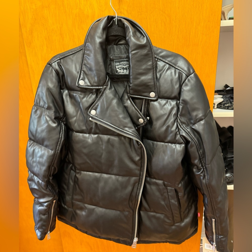 Levi’s Leather Puffer Jacket